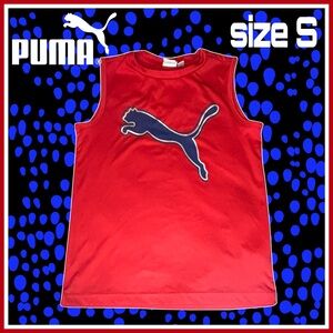red PUMA athletic gear sleeveless muscle SHIRT* size S (boys)